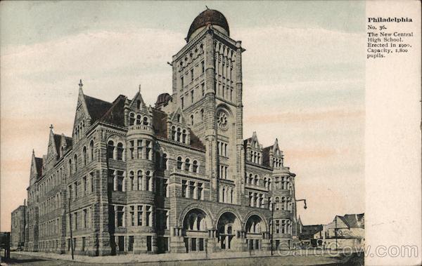 The New Central high School, Erected in 1900 Philadelphia Pennsylvania