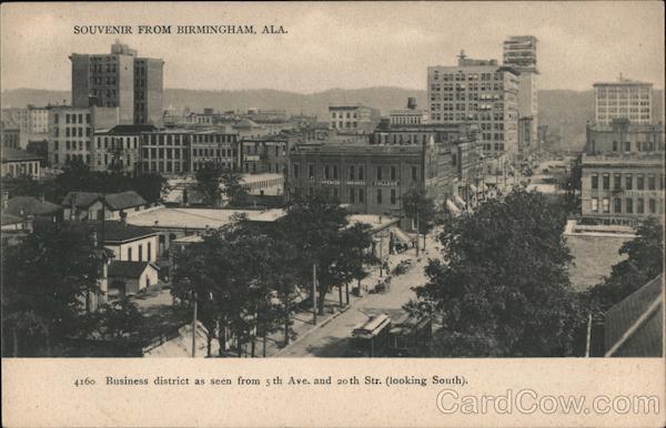 Business District as Seen From 5th Ave. and 20th Str. (Looking South) Birmingham Alabama