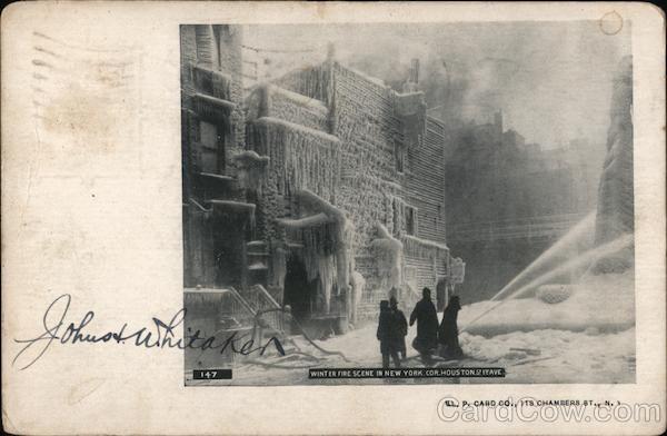 Winter Fire Scene in New York New York City