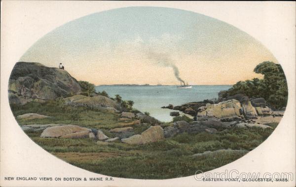 New England Views on Boston & Maine RR - Eastern Point Gloucester Massachusetts