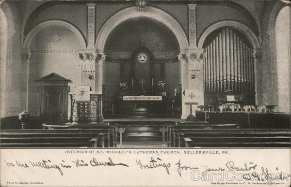 Interior of St. Michael's Lutheran Church Sellersville Pennsylvania