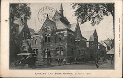 Library and Post Office Postcard
