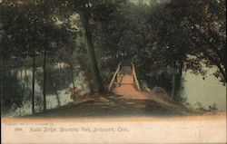 Rustic Bridge, Beardsley Park Bridgeport, CT Postcard Postcard Postcard