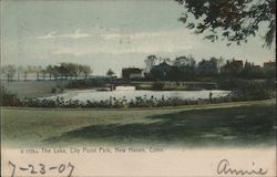 The Lake, City Point Park New Haven, CT Postcard Postcard Postcard