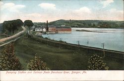 Pumping Station and Salmon Pool Penobscot River Postcard