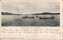 Canoeing on Lake Innitou Woburn, MA Postcard Postcard Postcard