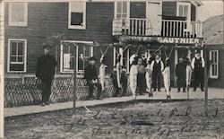 Group of men with Fish - Hotel Gauthier Postcard