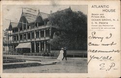 Atlantic House, Beach and Pitman Ave. Ocean Grove, NJ Postcard Postcard Postcard