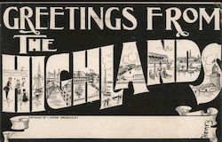 Greetings From the Highlands New Jersey Postcard Postcard Postcard