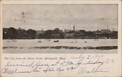 The City From the River Front Springfield, MA Postcard Postcard Postcard