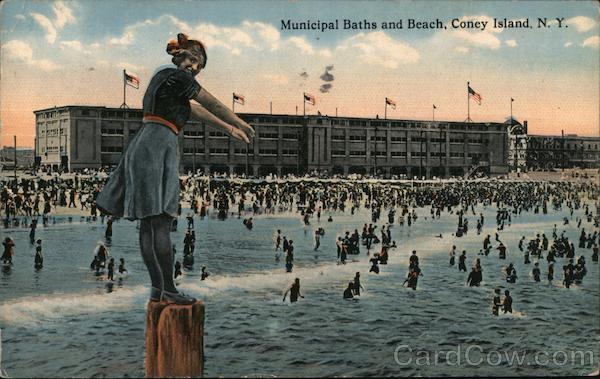 Municipal Baths and Beach Coney Island New York