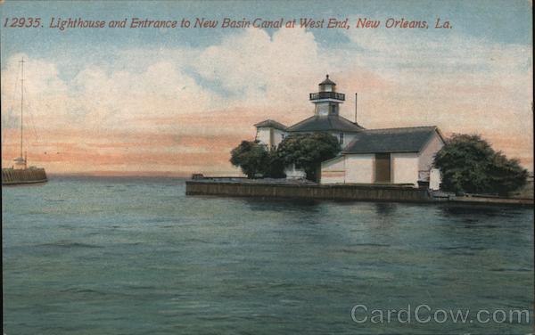 Lighthouse and Entrance to New Basin Canal at West End New Orleans Louisiana