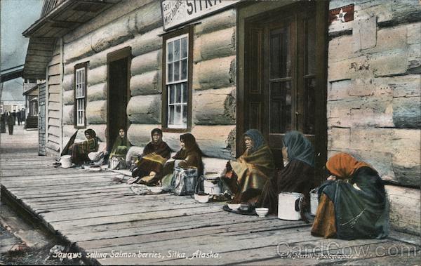 Squaws Selling Salmon Berries Sitka Alaska