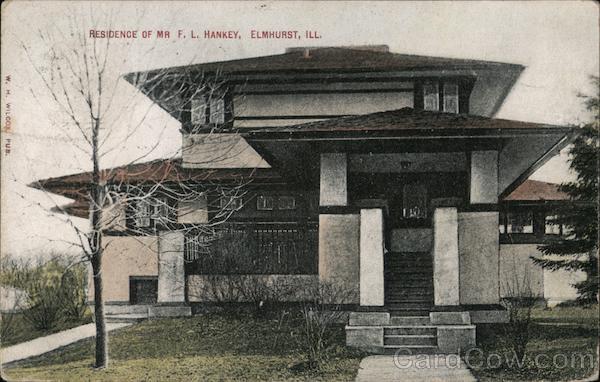 Frank Lloyd Wright House: Residence of Mr. F. L. Hankey  301 S. Kenilworth Ave Elmhurst Illinois