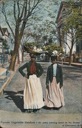 Female Vegetable Vendors - An Every Morning Scene on the Streets Postcard