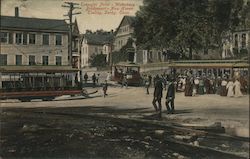 Transfer Point - Waterbury, Bridgeport, New Haven Trolley Postcard