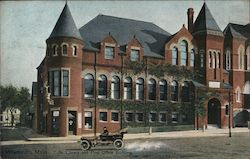 Tufts Library and Post Office Building Postcard