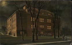 High School at Night Postcard