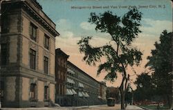 Montgomery Street and Van Vorst Park Postcard