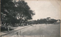 Waikiki Beach and Royal Moana Hotel Postcard