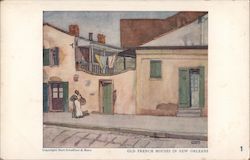 Old French Houses in New Orleans Postcard