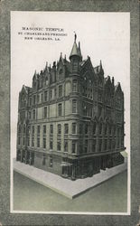 Masonic Temple, St. Charles and Perdido Postcard