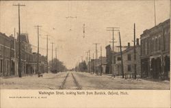 Washington Street, looking North from Burdick Oxford, MI Postcard Postcard Postcard