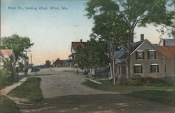 Main Street looking West Winn, ME Postcard Postcard Postcard