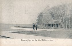 Quassapaug Lake and Sea Wall Middlebury, CT Postcard Postcard Postcard