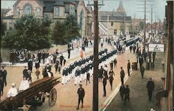 Firemen on Parade Postcard