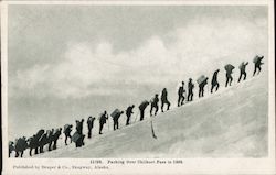 Packing over Chilkoot Pass in 1898 Postcard