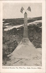 International Boundary Post, Elevation 3000 ft. Postcard