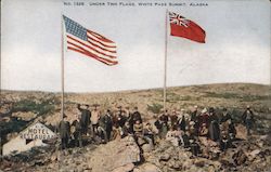 Under Two Flags, White Pass Summit Alaska Postcard Postcard Postcard