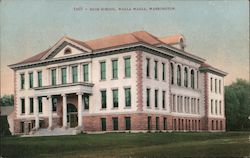 High School, Walla Walla, Washington Postcard