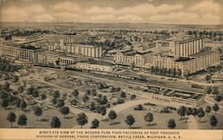 Battle Creek Michigan Aerial View Of Post Cereals Postcard