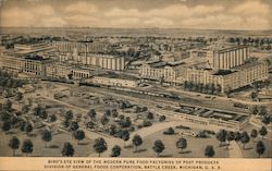 Bird's Eye View of the Modern Pure Food Factories of Post Products Battle Creek, MI Postcard Postcard Postcard