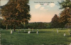 Tennis Courts in Orange Park New Jersey Postcard Postcard Postcard