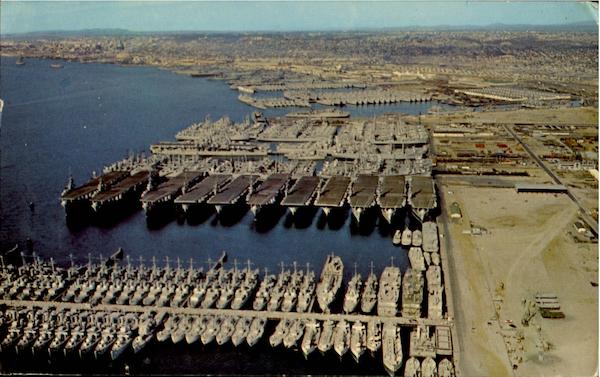Naval Ships In Moth Balls, U. S. Naval Station San Diego California