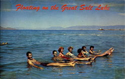 Floating On The Great Salt Lake Salt Lake City, UT Postcard Postcard