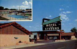 Motel Stevens And Silver Spur Restaurant Postcard