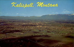 Bird's Eye View Of Kalispell Montana Postcard Postcard