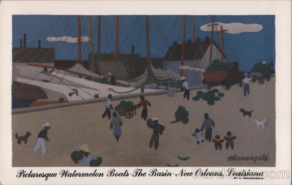 Picturesque Watermelon Boats - The Basin New Orleans Louisiana