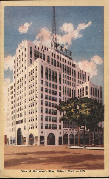 View of Macabee's Building, Home of WXYZ Detroit Michigan