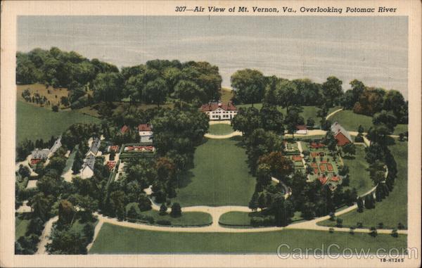 Air View of Mt. Vernon, Va. Overlooking Potomac River Mount Vernon Virginia