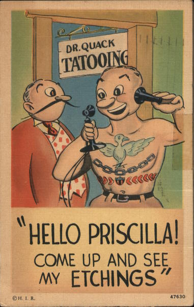 Dr. Quack Tatooing (Tattoo) Comic, Funny
