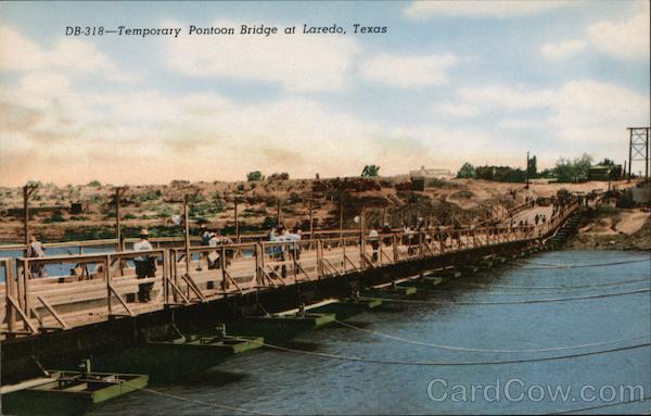 Temporary Pontoon Bridge at Laredo, Texas
