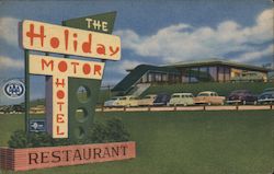 The Holiday Motor Hotel Restaurant Mechanicsburg, PA Postcard Postcard Postcard