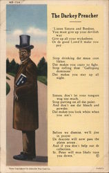 The Darkey Preacher Black Americana Postcard Postcard Postcard