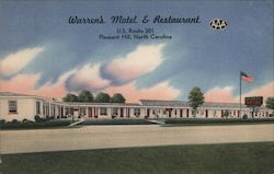 Warren's Motel & Restaurant Pleasant Hill, NC Postcard Postcard Postcard