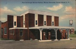 Post Exchange Service Station, Marine Barracks Postcard